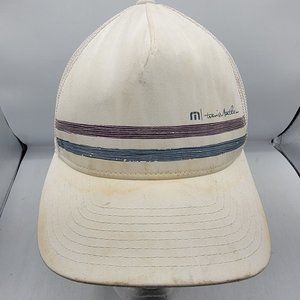 Travis Mathew Mens Trucker Hat White Casual Athletic Breathable Adjustable